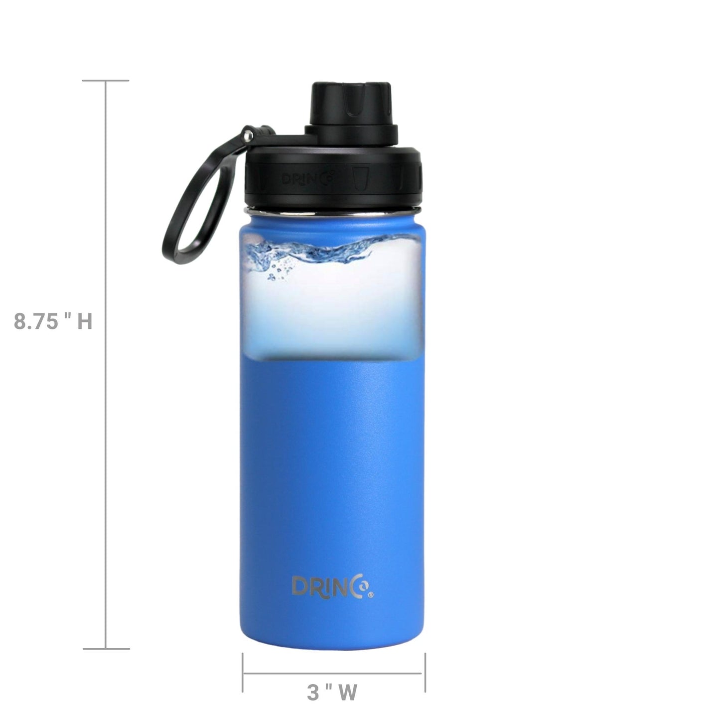 DRINCO® 18 oz. Insulated Stainless Steel Sport Water Bottle — Royal Blue