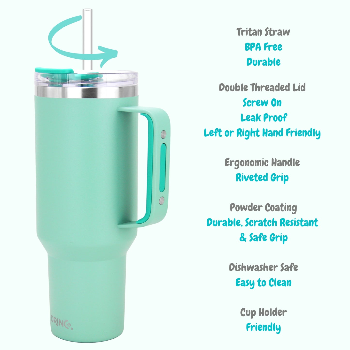 DRINCO® 40 oz. Big Sur Insulated Tumbler with Handle — Sage