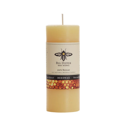 Pure Beeswax Pillar Candle — Big Dipper Wax Works | 3 Sizes, 6 Colors