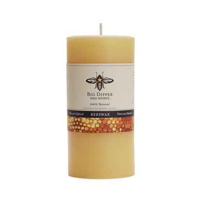 Pure Beeswax Pillar Candle — Big Dipper Wax Works | 3 Sizes, 6 Colors