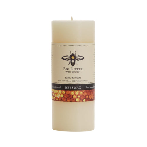 Pure Beeswax Pillar Candle — Big Dipper Wax Works | 3 Sizes, 6 Colors