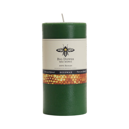 Pure Beeswax Pillar Candle — Big Dipper Wax Works | 3 Sizes, 6 Colors