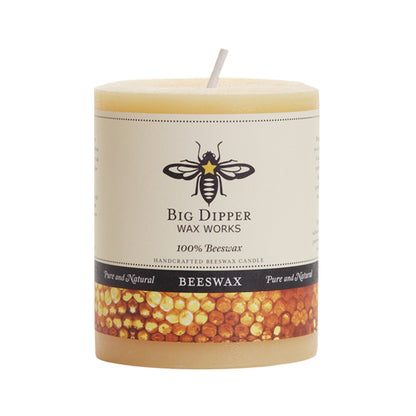 Pure Beeswax Pillar Candle — Big Dipper Wax Works | 3 Sizes, 6 Colors