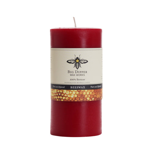 Pure Beeswax Pillar Candle — Big Dipper Wax Works | 3 Sizes, 6 Colors