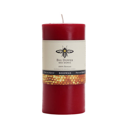 Pure Beeswax Pillar Candle — Big Dipper Wax Works | 3 Sizes, 6 Colors