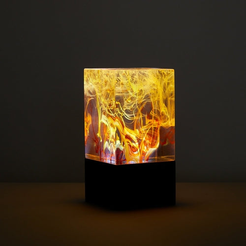 Handcrafted Resin LED Accent Lamp — 3 Designs | Ocean, Aurora, Solar