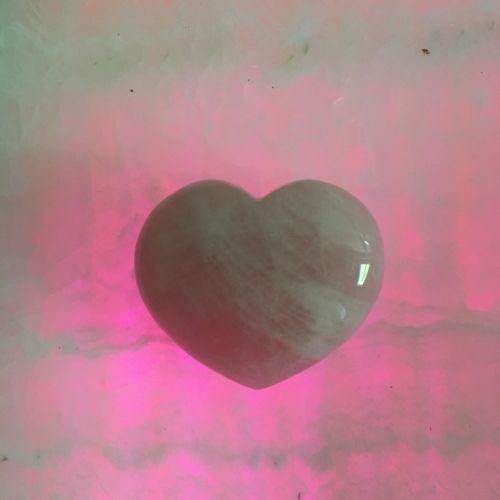 Rose Quartz Heart Stone — Crystal Decor with Display Stand