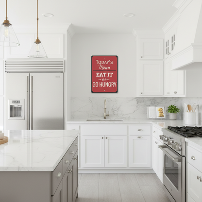 "Today's Menu: Eat It or Go Hungry" Aluminum Wall Sign | Made in USA