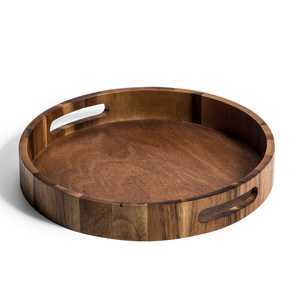 Round Acacia Wood Serving Tray & Grazing Board — 13 in. Diameter