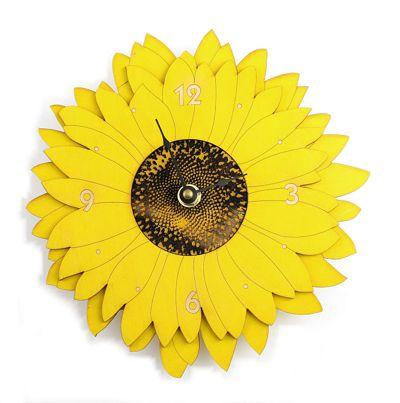 Sunflower Sculptural Wall Clock — 8.5 in. | Made in USA
