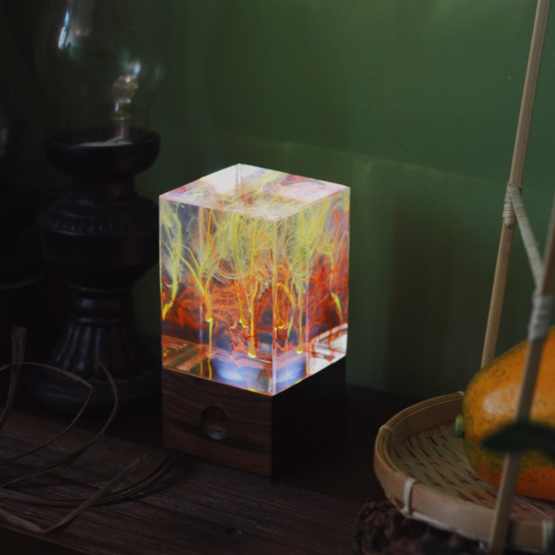 Handcrafted Resin LED Accent Lamp — 3 Designs | Ocean, Aurora, Solar