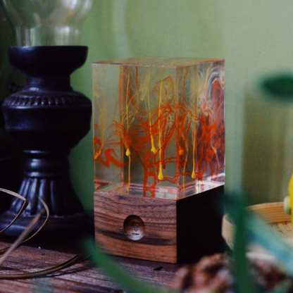 Handcrafted Resin LED Accent Lamp — 3 Designs | Ocean, Aurora, Solar
