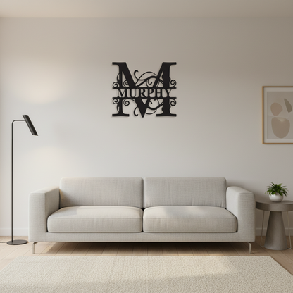Personalized Family Monogram — Custom Metal Wall Art | 5 Sizes