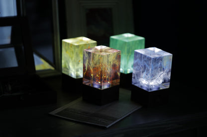 Handcrafted Resin LED Accent Lamp — 3 Designs | Ocean, Aurora, Solar