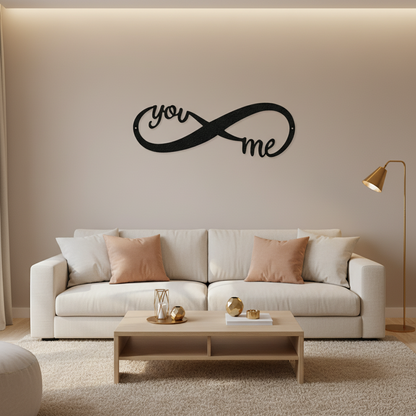 You & Me Infinity Sign — Metal Wall Art | 18 in. x 6 in.