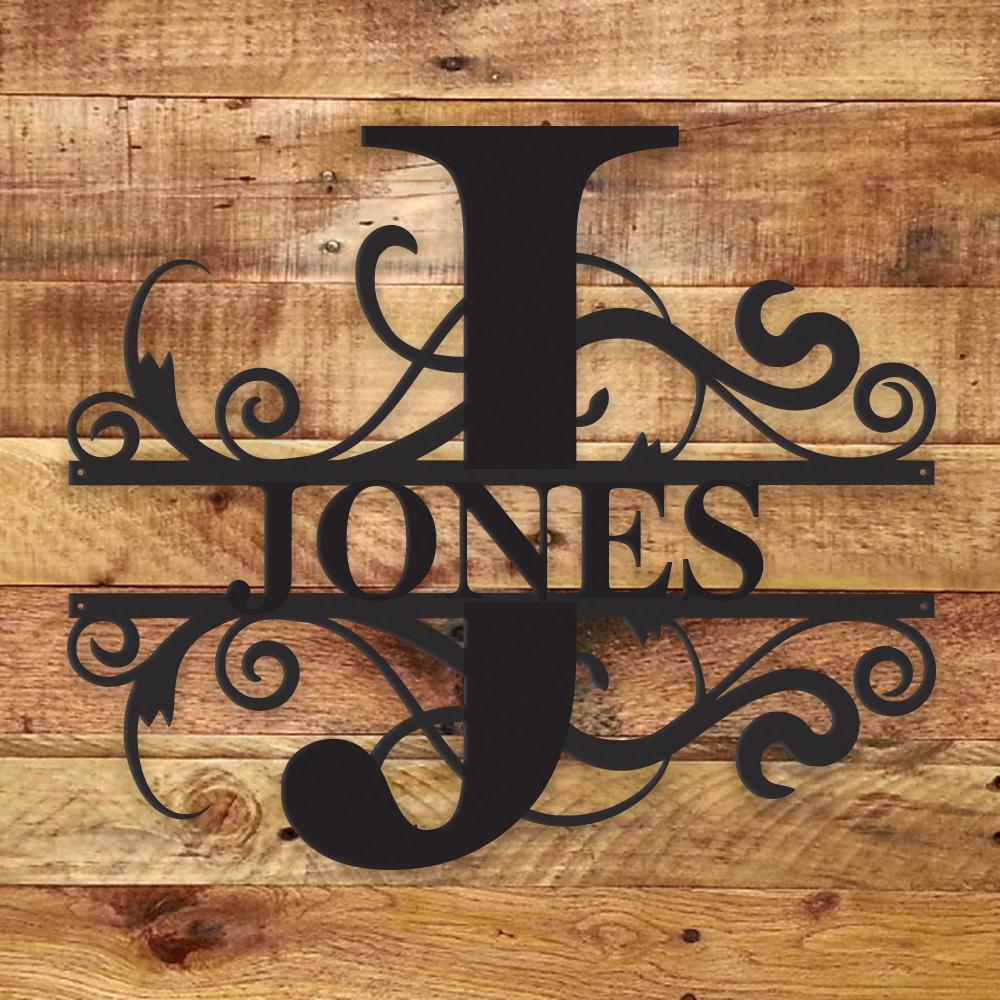 Personalized Family Monogram — Custom Metal Wall Art | 5 Sizes