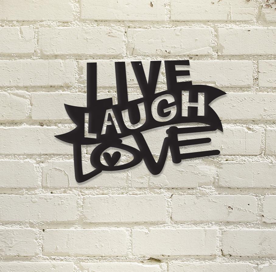 Live Laugh Love — Metal Wall Art Sign | 16 in. x 11 in.