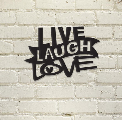 Live Laugh Love — Metal Wall Art Sign | 16 in. x 11 in.