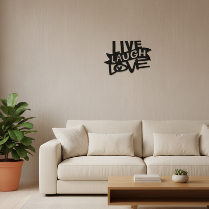 Live Laugh Love — Metal Wall Art Sign | 16 in. x 11 in.
