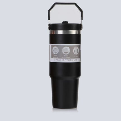 30oz Insulated Tumbler with Handle & Straw