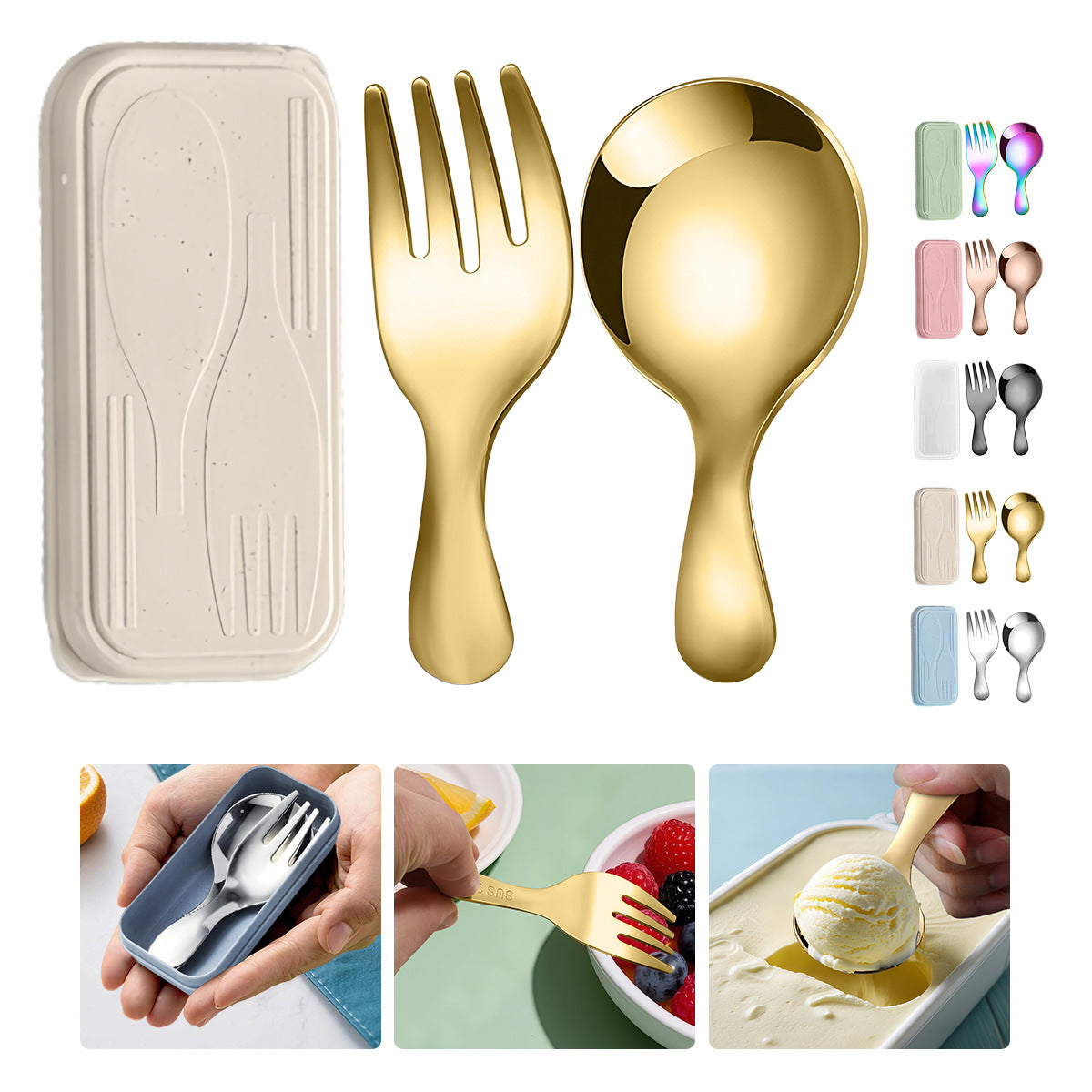 Portable Travel Flatware Set with Case