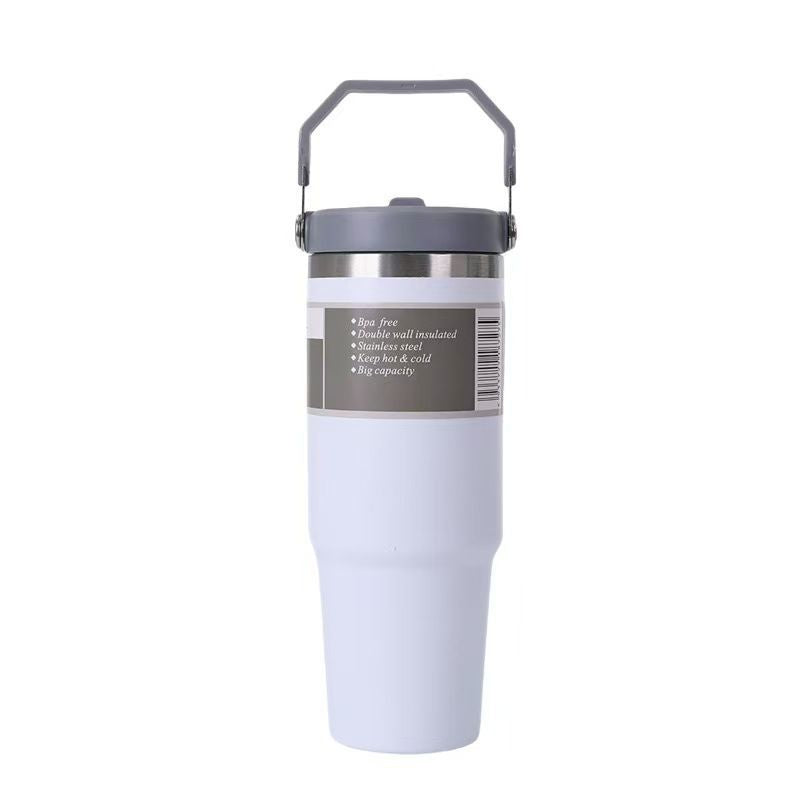 30oz Insulated Tumbler with Handle & Straw