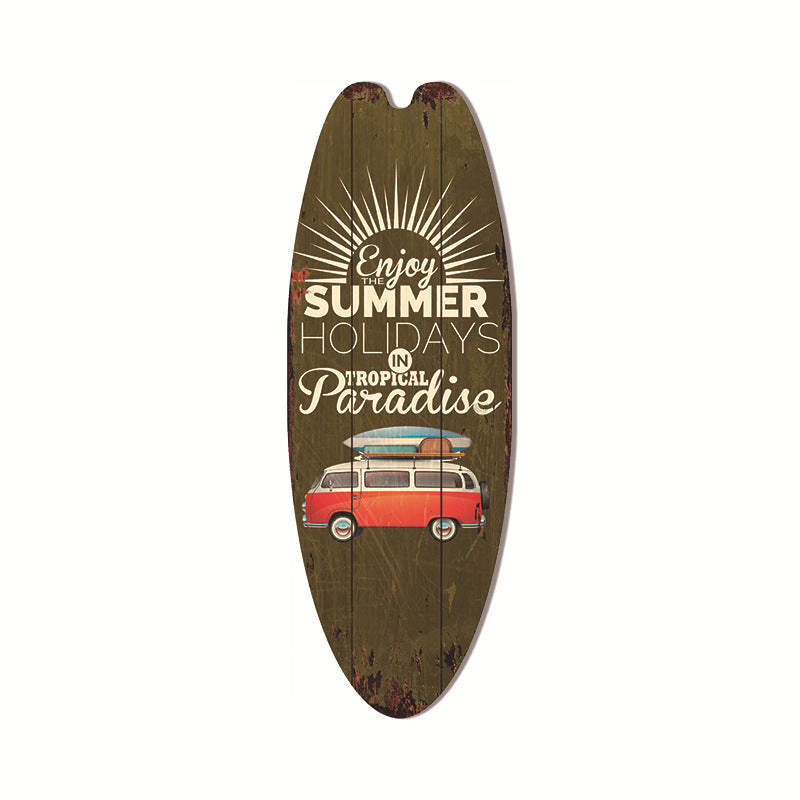 Coastal Surfboard Wooden Wall Hanging