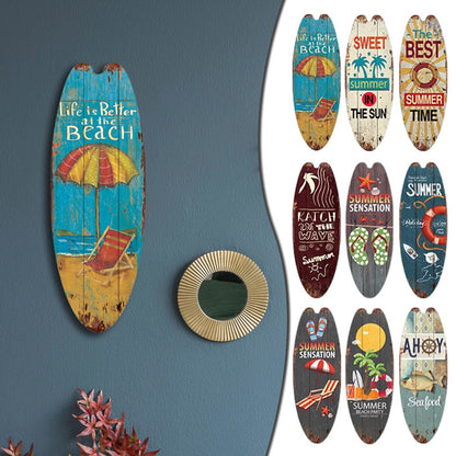 Coastal Surfboard Wooden Wall Hanging