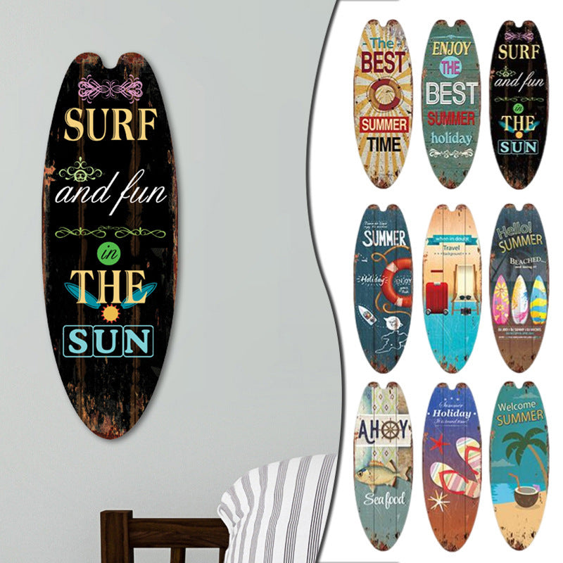 Coastal Surfboard Wooden Wall Hanging