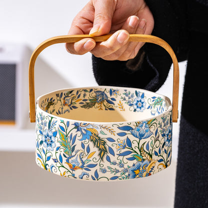 French Floral Ceramic Fruit Basket