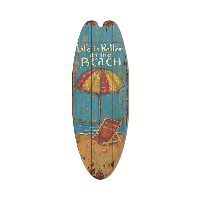 Coastal Surfboard Wooden Wall Hanging