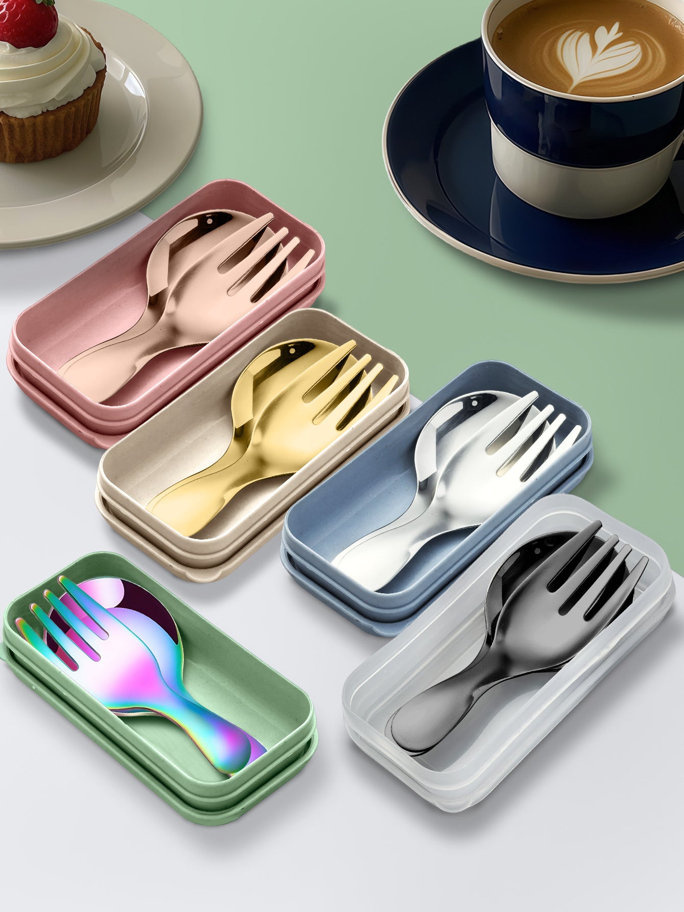 Portable Travel Flatware Set with Case