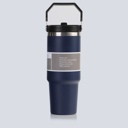 30oz Insulated Tumbler with Handle & Straw