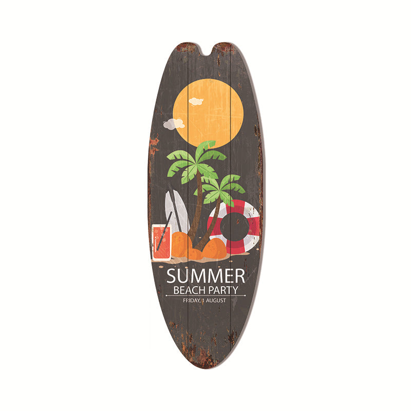 Coastal Surfboard Wooden Wall Hanging
