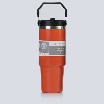 30oz Insulated Tumbler with Handle & Straw