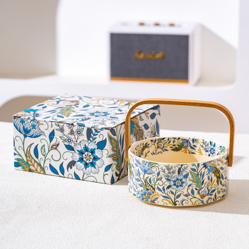 French Floral Ceramic Fruit Basket