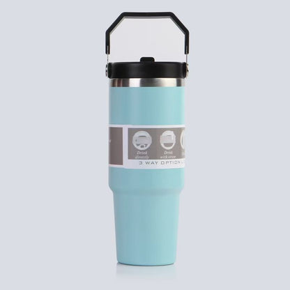30oz Insulated Tumbler with Handle & Straw