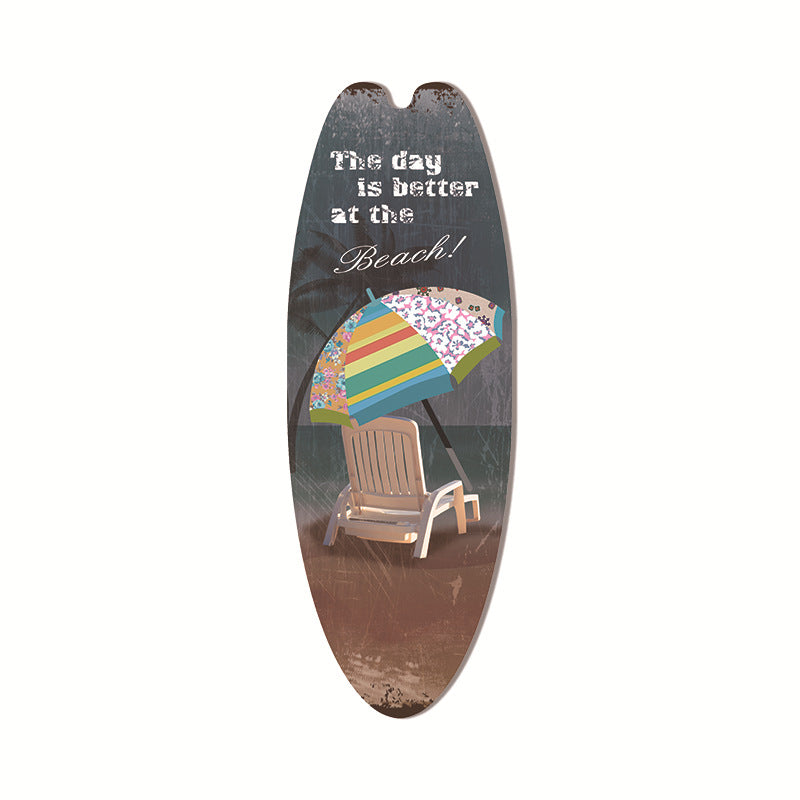 Coastal Surfboard Wooden Wall Hanging