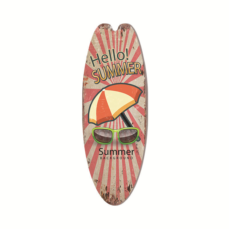 Coastal Surfboard Wooden Wall Hanging