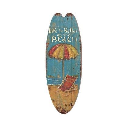 Coastal Surfboard Wooden Wall Hanging