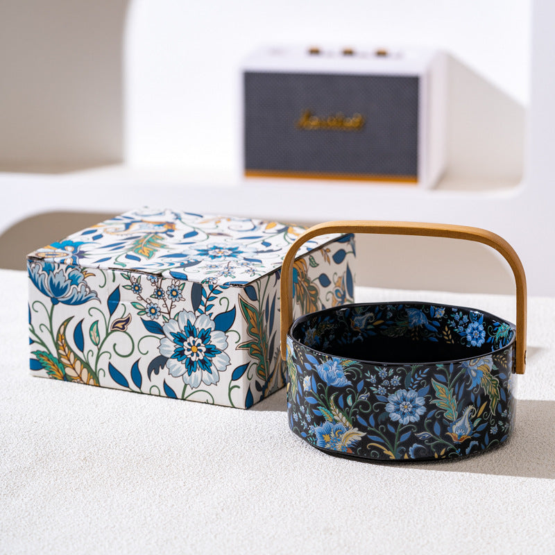 French Floral Ceramic Fruit Basket