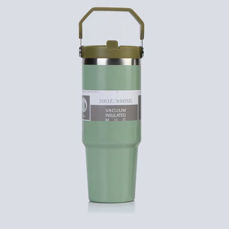 30oz Insulated Tumbler with Handle & Straw