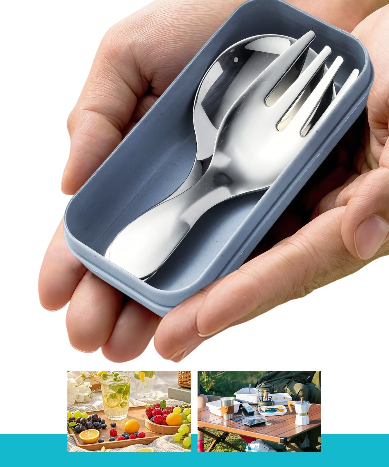 Portable Travel Flatware Set with Case
