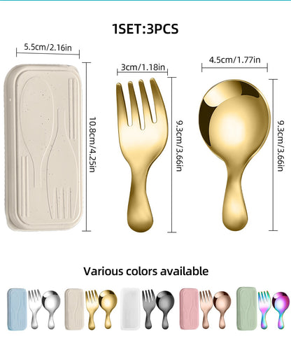 Portable Travel Flatware Set with Case