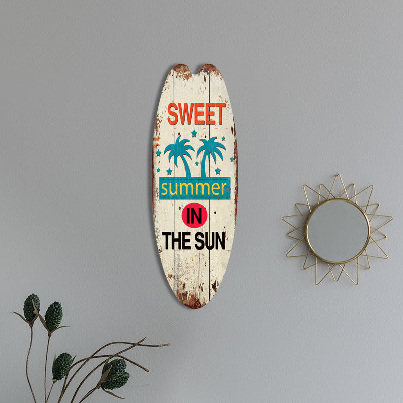 Coastal Surfboard Wooden Wall Hanging