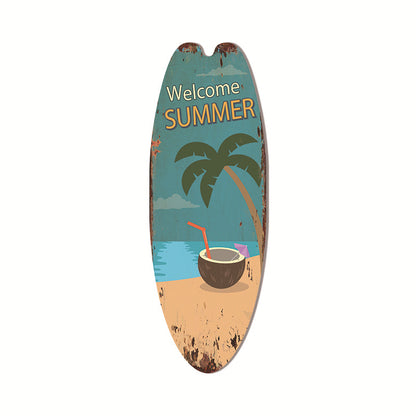 Coastal Surfboard Wooden Wall Hanging
