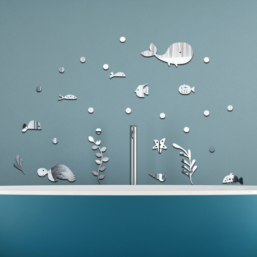 Ocean World Acrylic Mirror Wall Stickers