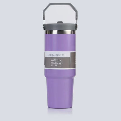 30oz Insulated Tumbler with Handle & Straw