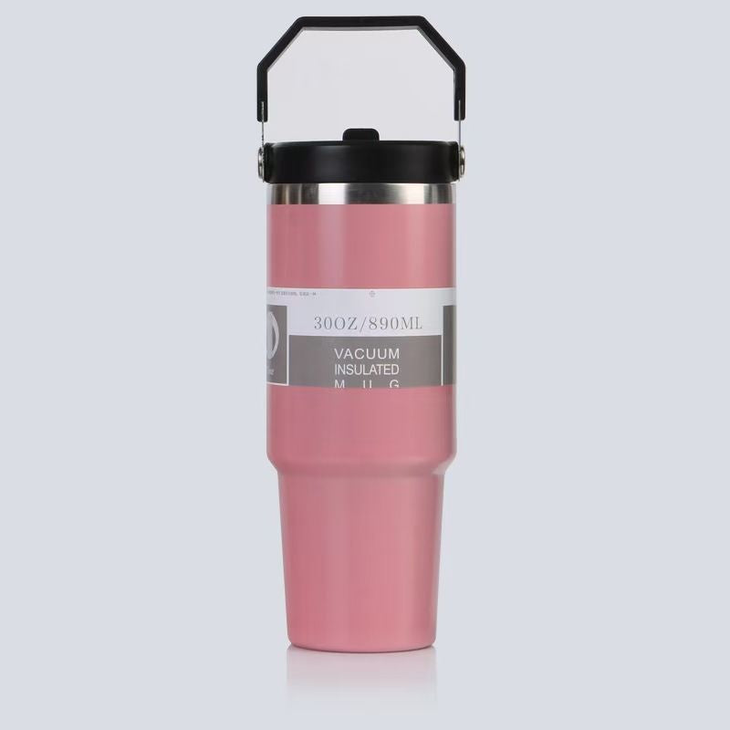 30oz Insulated Tumbler with Handle & Straw
