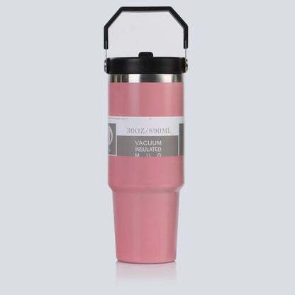 30oz Insulated Tumbler with Handle & Straw